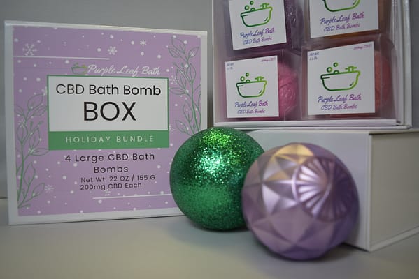 CBD Bath Bomb Box Holiday Bundle – 4 Scents, $35